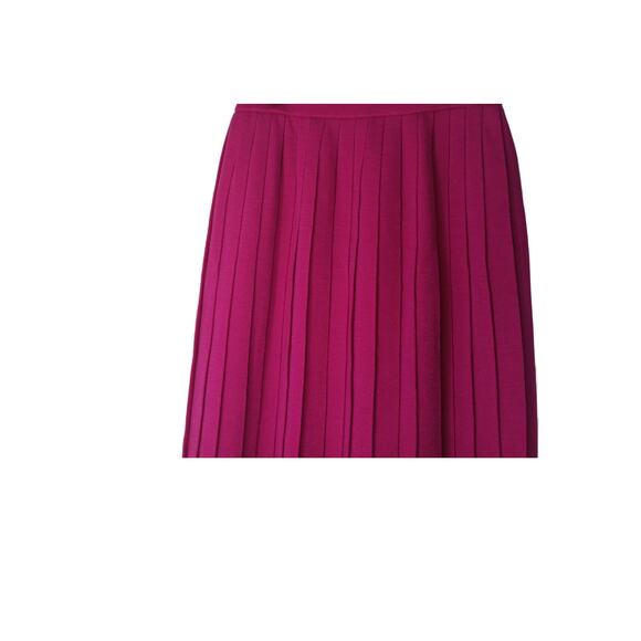 Authentic Yves Saint Laurent Pink Pleated Wool Blend Skirt Lined SZ 4-6 - Picture 6 of 16